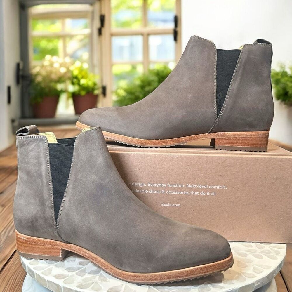 NISOLO Anthropologie $228 Chelsea Boots Women’s 11 Leather Ankle NEW Sustainable - Picture 9 of 13